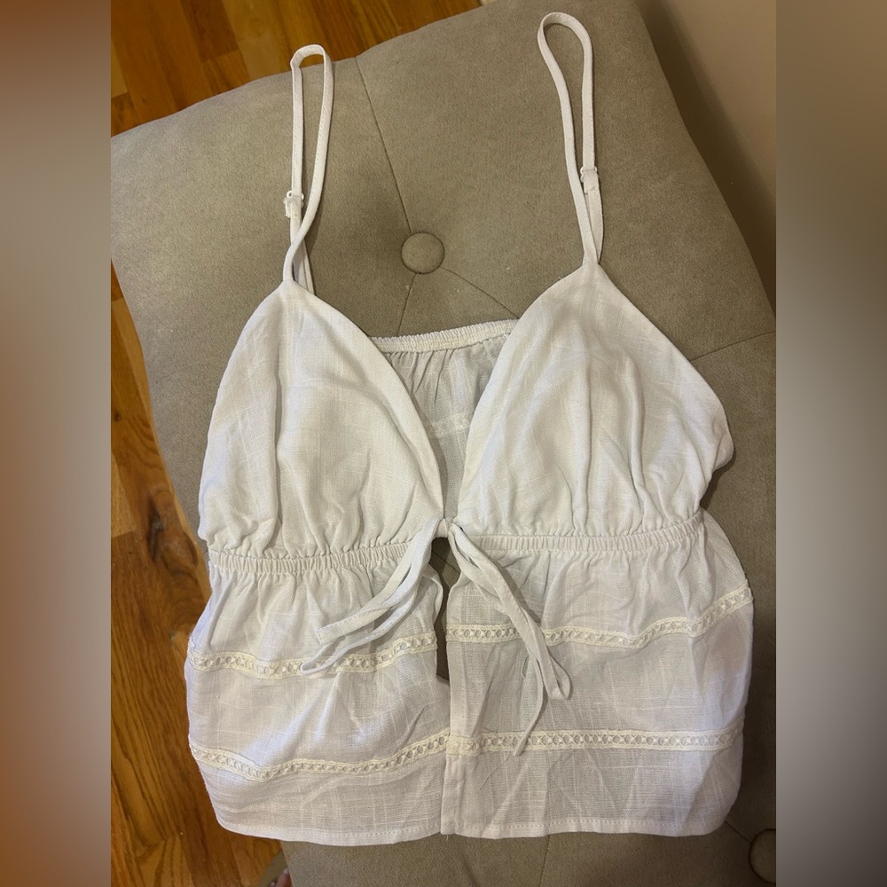 SHEIN White Button-Front Cotton Top